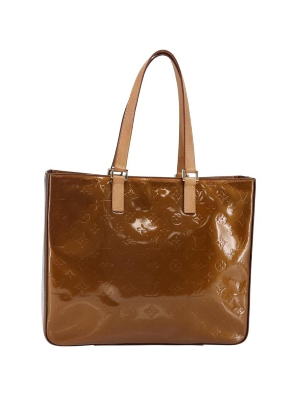 LOUIS VUITTON Monogram Vernis Columbus Tote Bag Bronze M91134